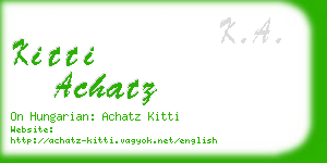 kitti achatz business card